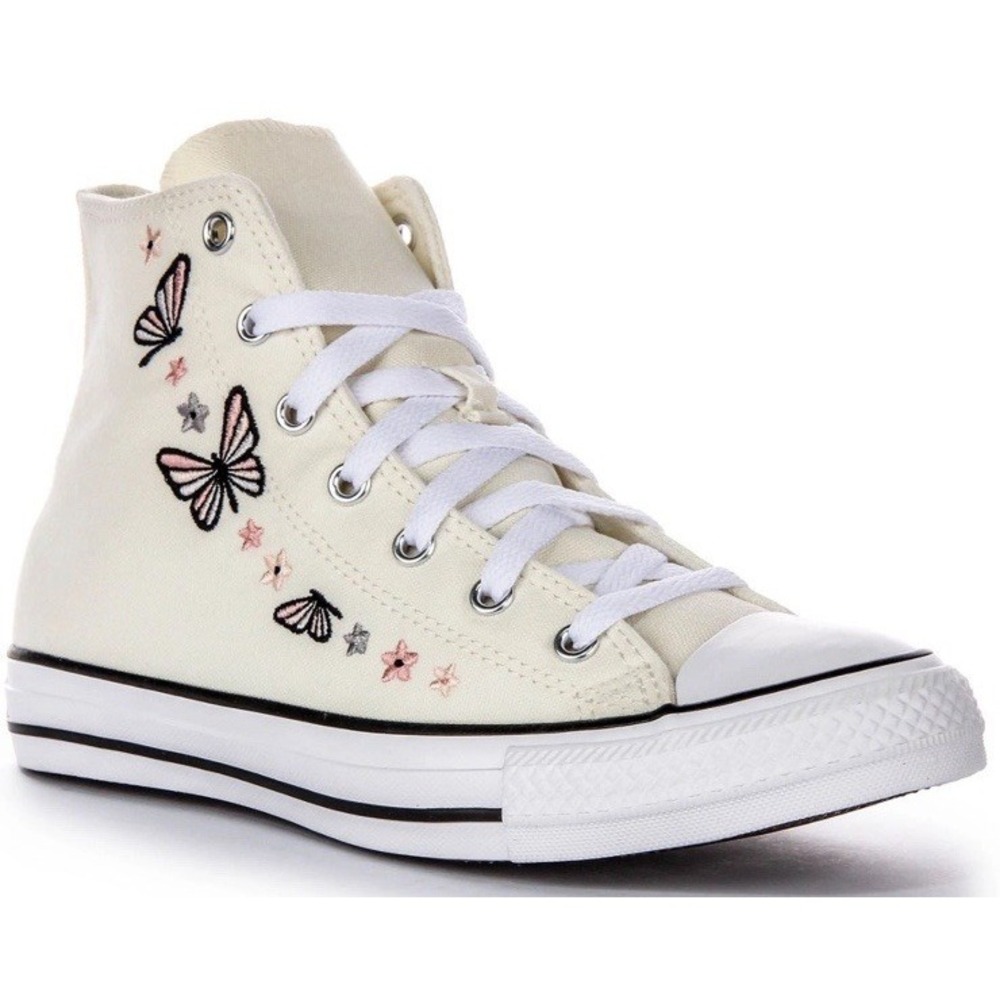 New‎ Converse A07336F All Star Butterfly Hi Sneakers White Multi Kid 7